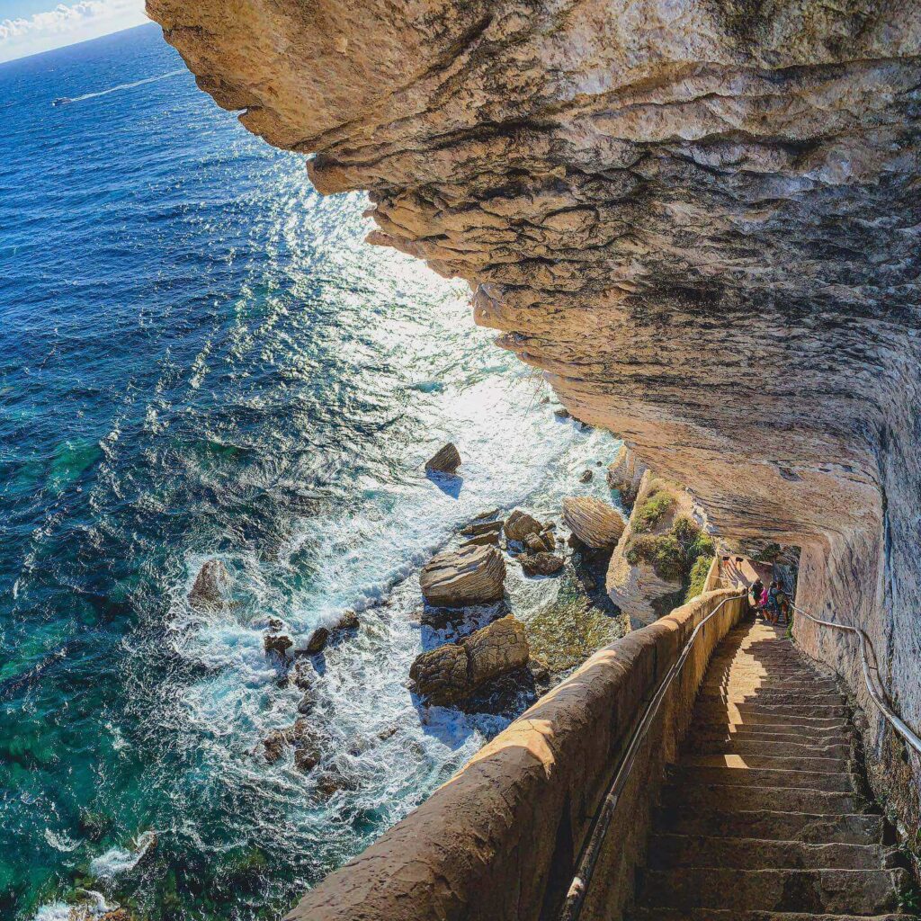 King of Aragon staircase carved into the cliffs of Bonifacio