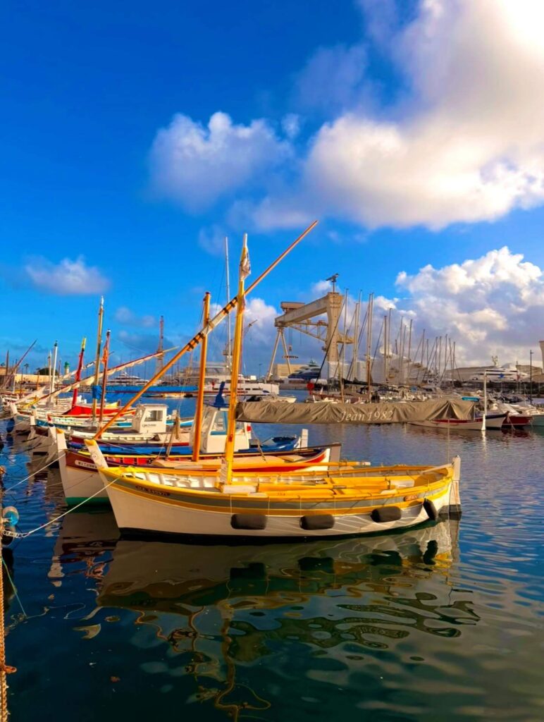 Peaceful sunset over the La Ciotat coastline with calm water