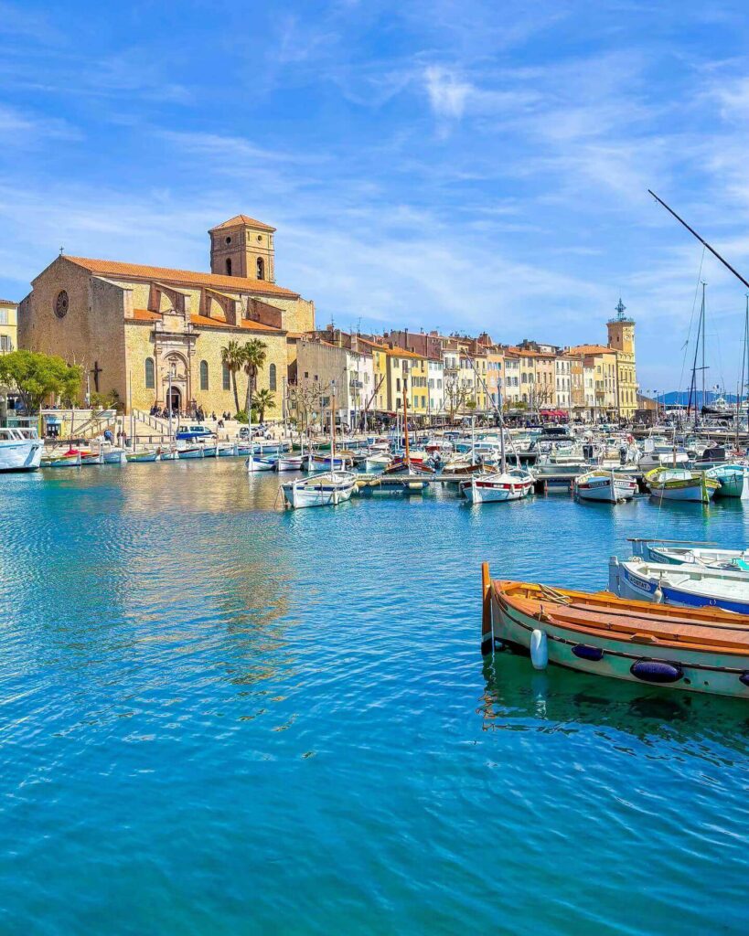 Evening at La Ciotat old port with boats and people by the water