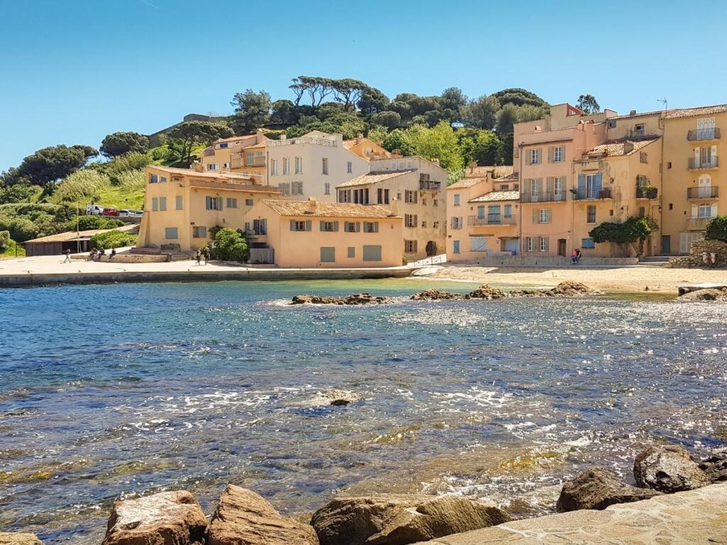 Walking through the old town and harbor area in Saint Tropez during the day