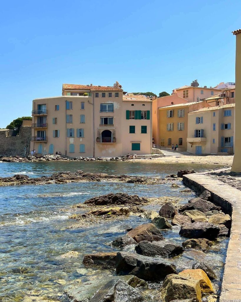 Quiet street in La Ponche old town Saint-Tropez in the early morning