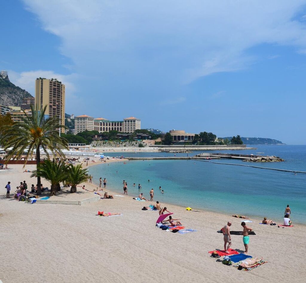 Relaxing moment at Larvotto Beach in Monaco