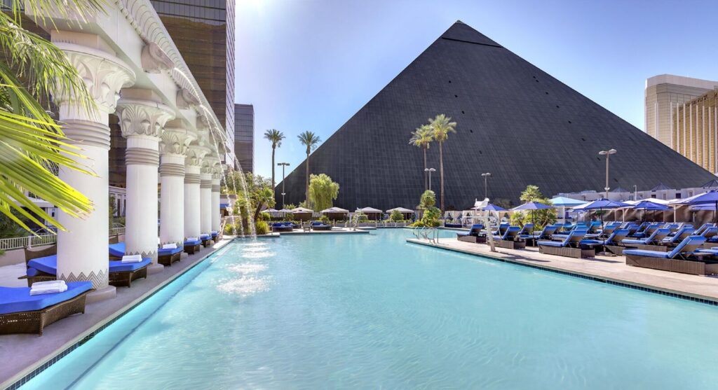 Luxor Hotel and Casino pyramid exterior in Las Vegas