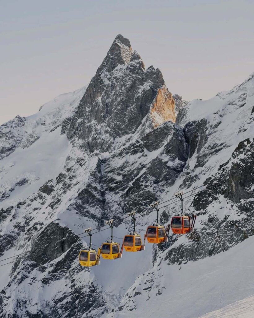 Gondola ride in Megève with panoramic views of the Alps