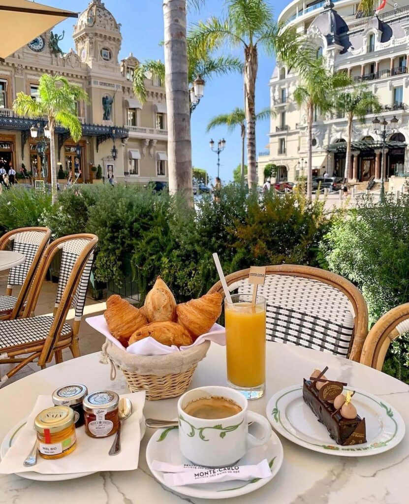 Casual café in Monaco away from busy tourist areas