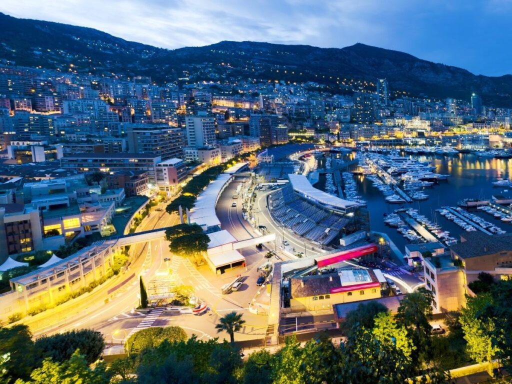 Street section of Monaco Grand Prix race circuit