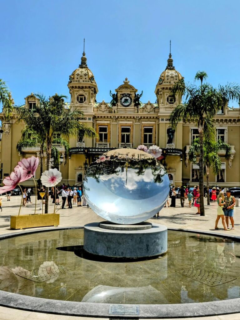 Crowded Monte Carlo Casino area in Monaco