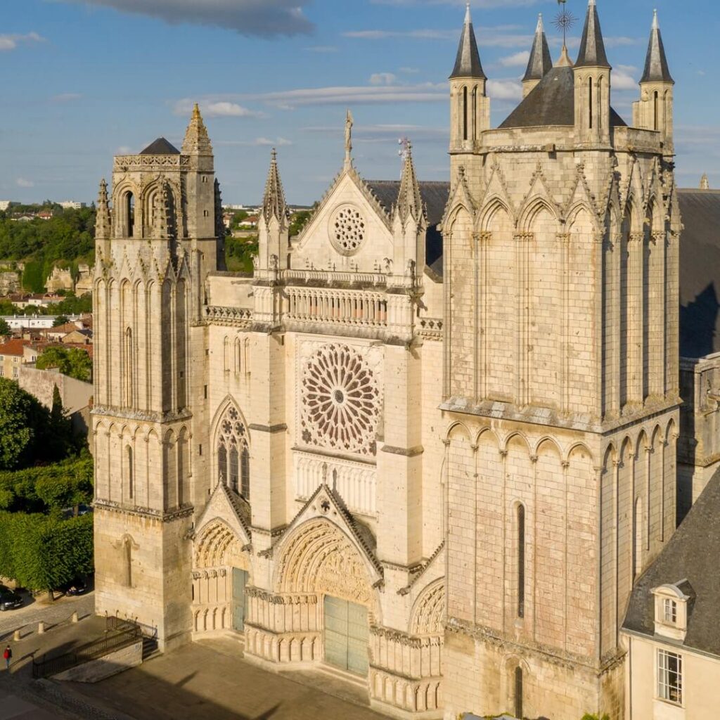 Musee Sainte Croix in Poitiers showing museum building and entrance