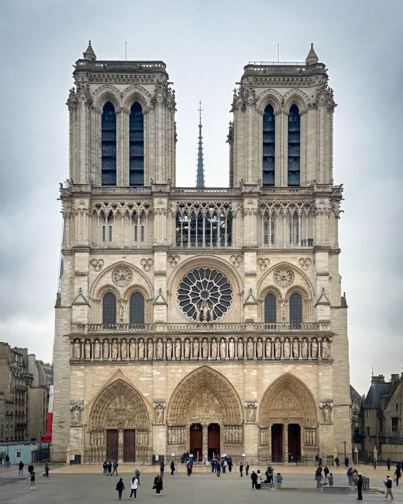 Notre Dame cathedral in a calm moment with soft light in Paris