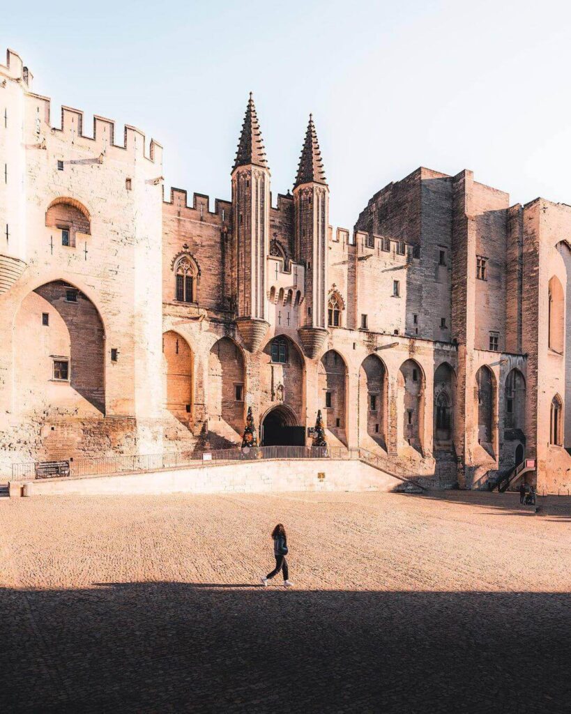 Palais des Papes and Avignon Cathedral in the morning light