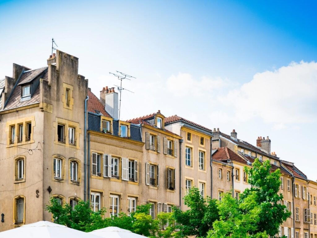 Arcaded square at Place Saint Louis in Metz