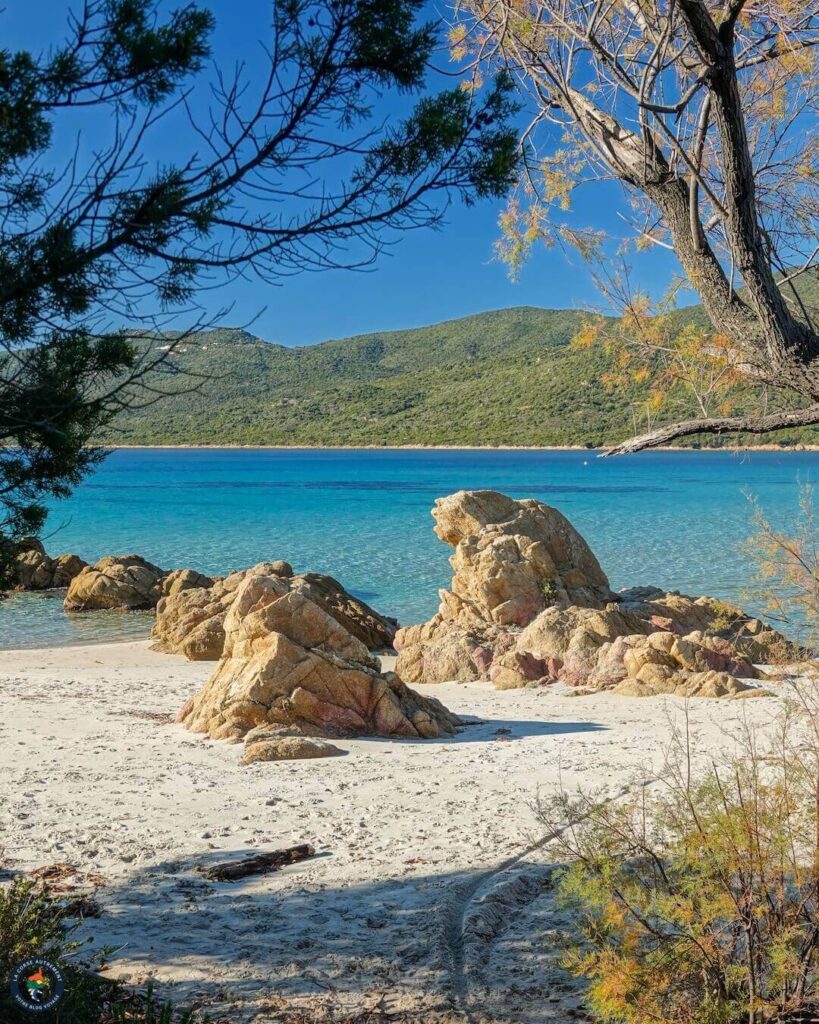 Clear turquoise water in Porto Vecchio Corsica on a calm sunny day