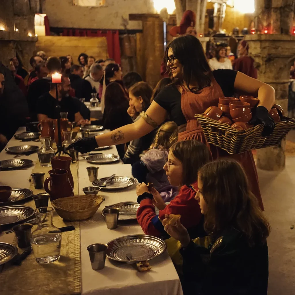 Dining in a small restaurant in Provins with historic surroundings