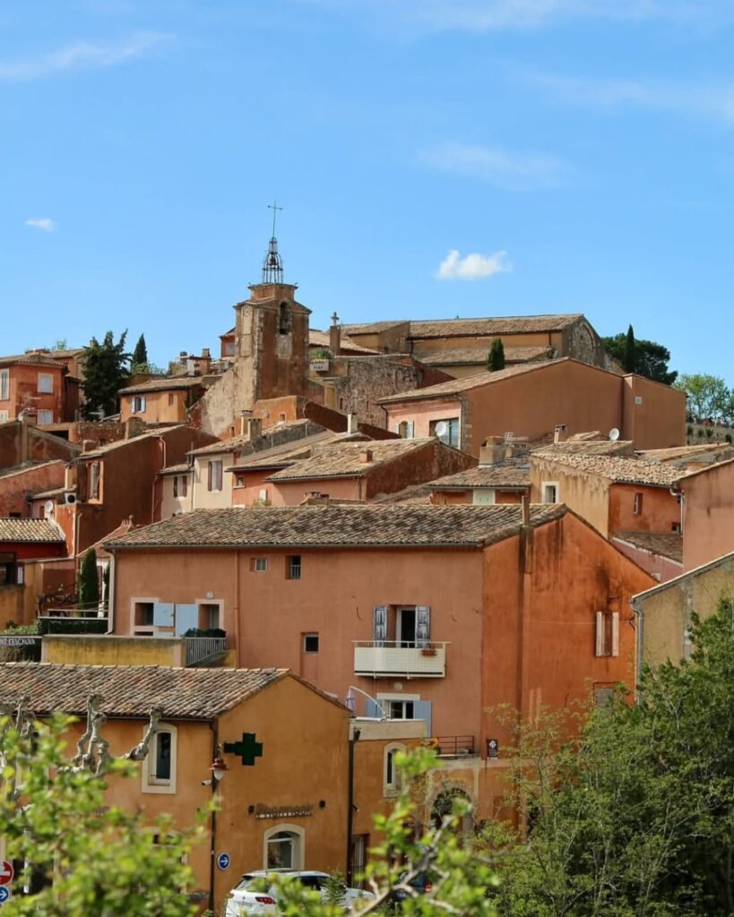 Ochre colored streets and buildings in Roussillon village