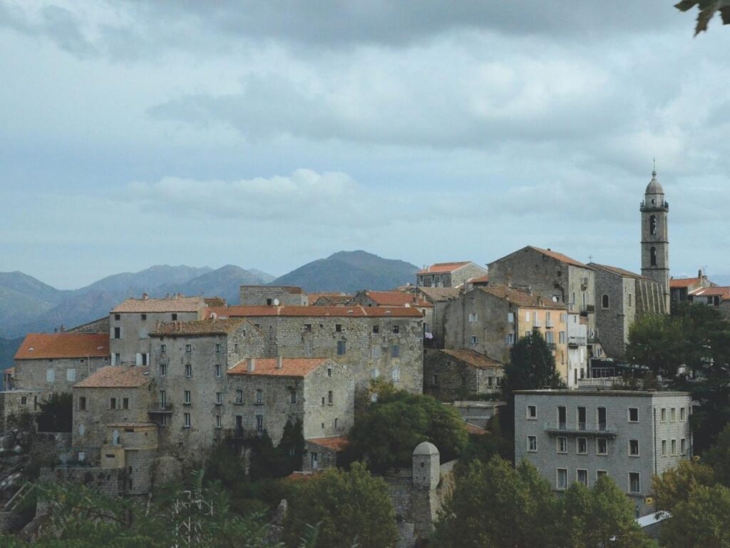 Quiet street in Sartène showing authentic local atmosphere