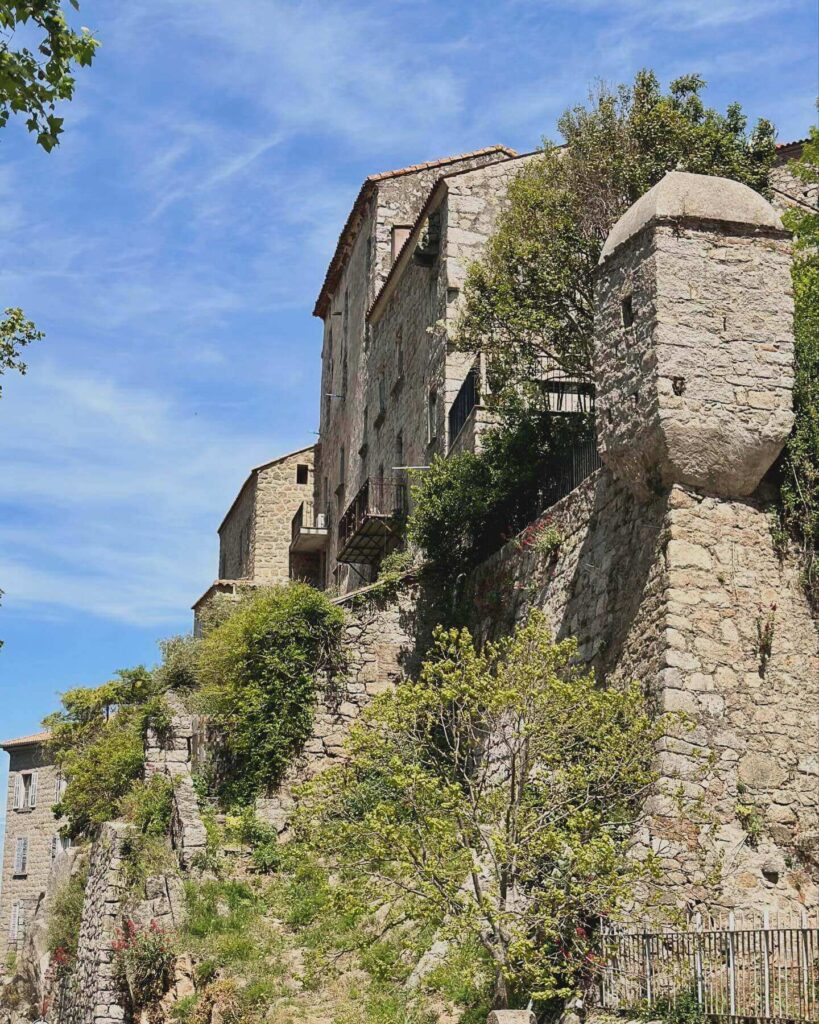 Granite buildings in Sartène showing traditional Corsican architecture