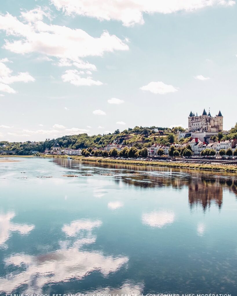 Quiet street in Saumur leading toward the Loire River