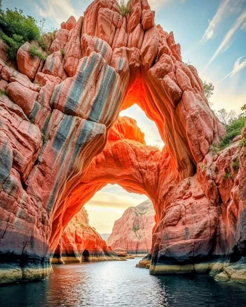 Scandola Nature Reserve coastline with cliffs and clear water in Corsica