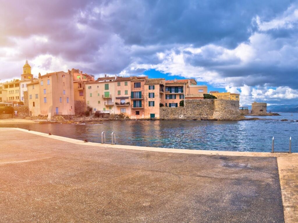 Coastal walking path along the sea on Sentier du Littoral near Saint Tropez