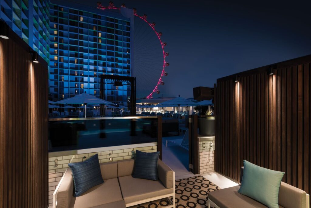The LINQ Hotel + Experience exterior on the Las Vegas Strip