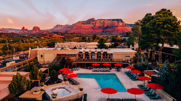 Arabella Hotel Sedona stylish mid-luxury boutique hotel with scenic red rock surroundings