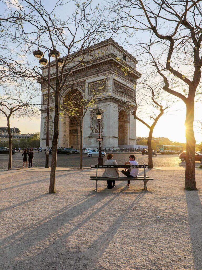 Quiet morning view from the Arc de Triomphe rooftop