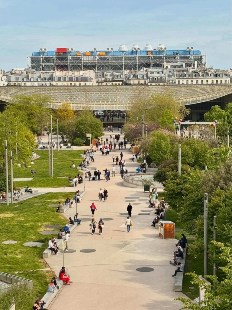 Centre Pompidou exterior during a quiet morning in Paris