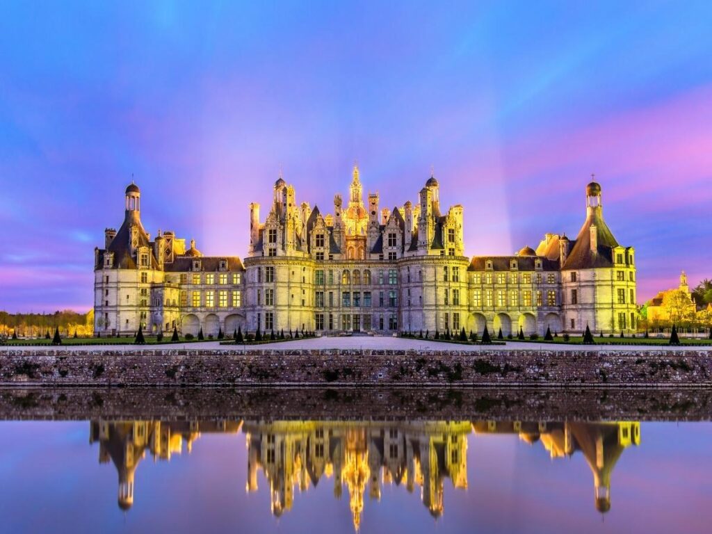 Château de Chambord at sunrise in the Loire Valley