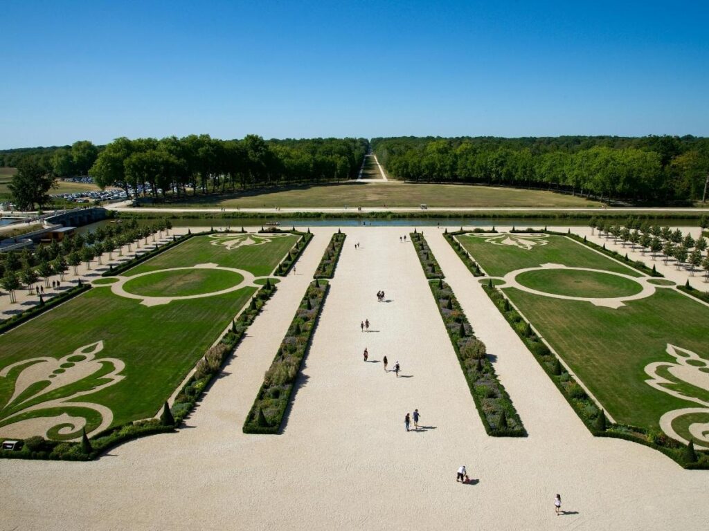 Formal gardens at Château de Chambord in France