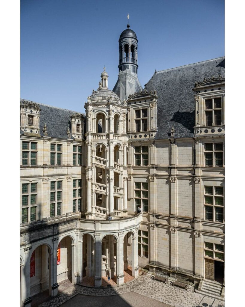 Rooftop terraces and chimneys at Château de Chambord