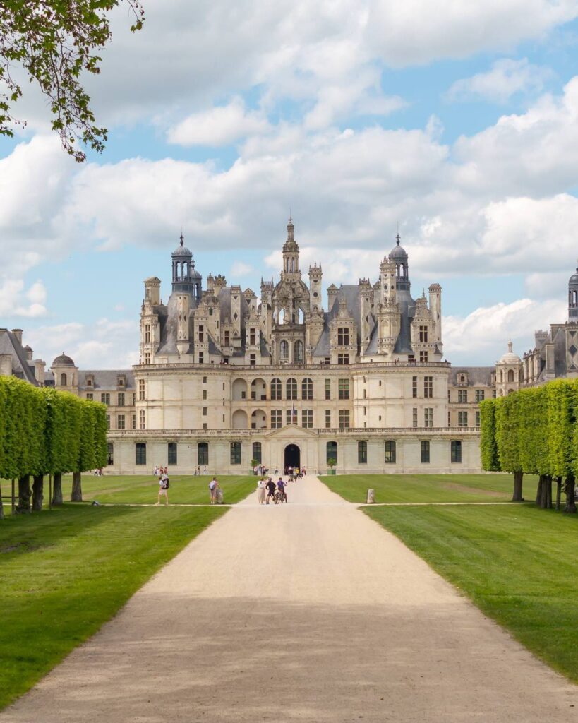 Visitors at Château de Chambord during summer