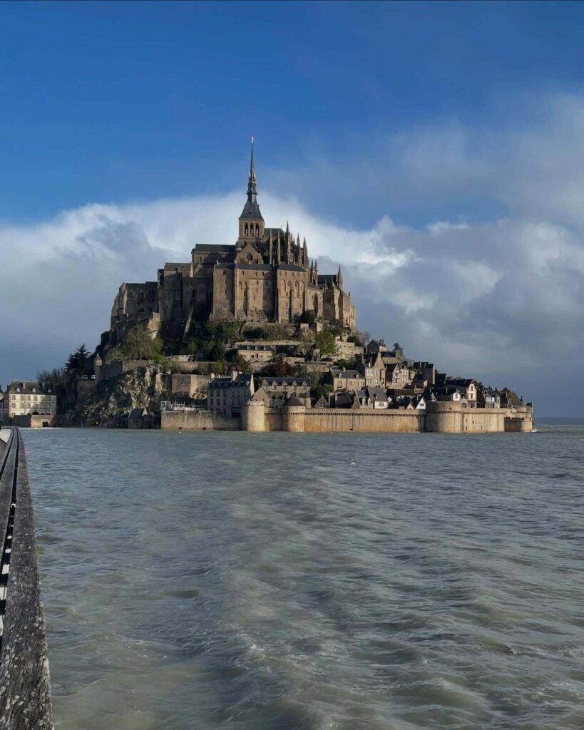 Changing tides around Mont Saint Michel in Normandy
