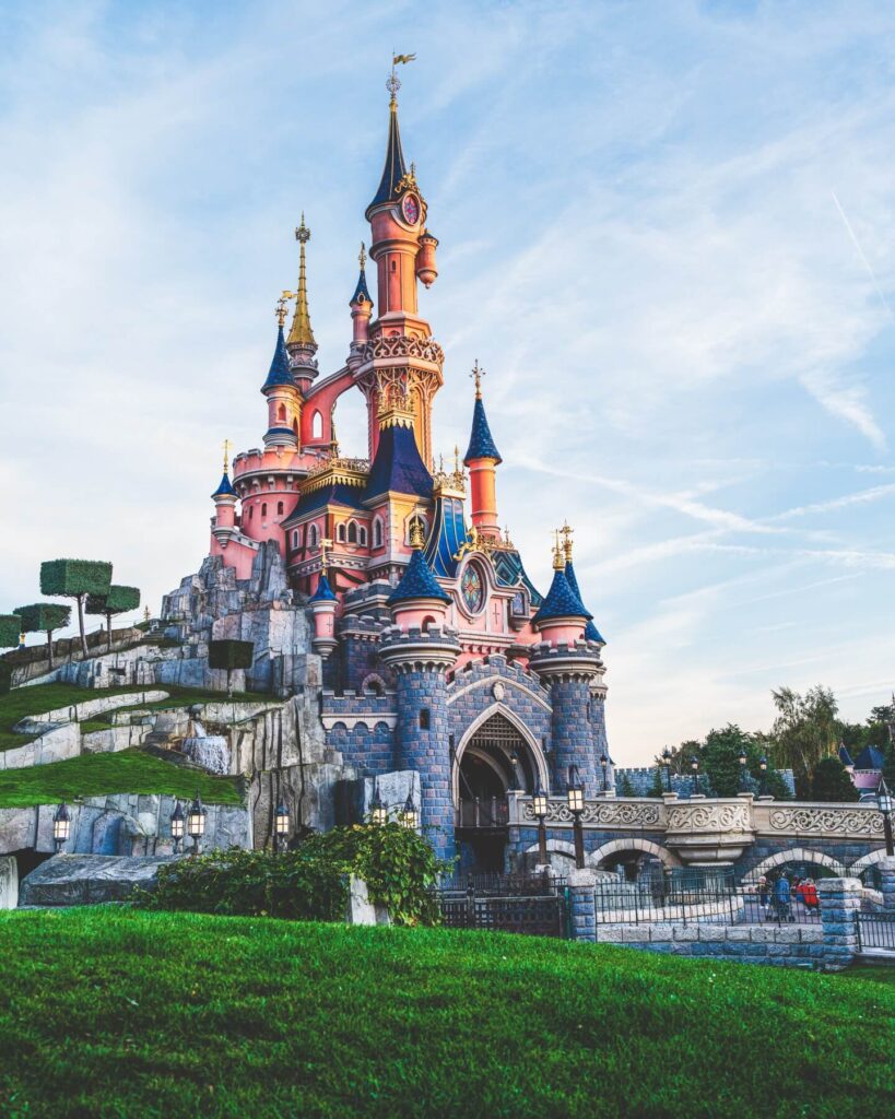 Aerial view of Disneyland Paris resort and theme parks