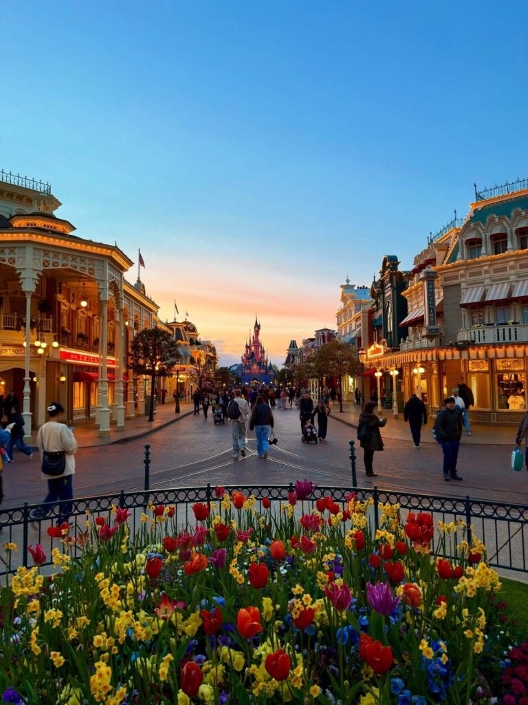 Long ride queues during a busy day at Disneyland Paris