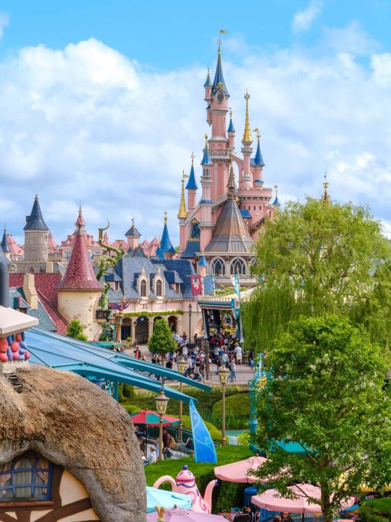 Visitors exploring Disneyland Paris during a one-day trip