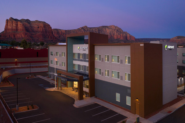 Element Sedona by Westin modern eco-friendly hotel surrounded by Sedona red rock scenery