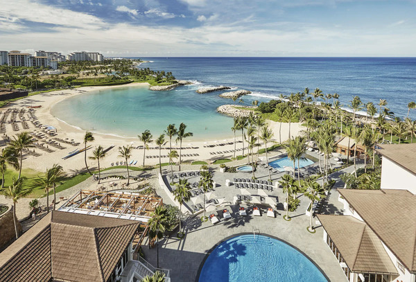 Oceanfront luxury view of Four Seasons Resort O'ahu at Ko Olina with tropical lagoons and Pacific Ocean scenery