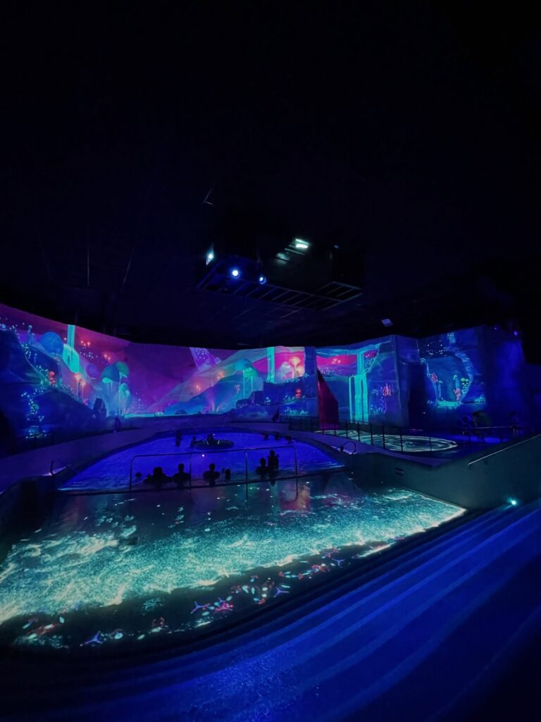 Summer crowds enjoying attractions at Futuroscope