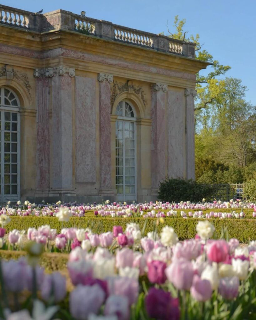 Grand Trianon at Versailles with pink marble exterior and columns