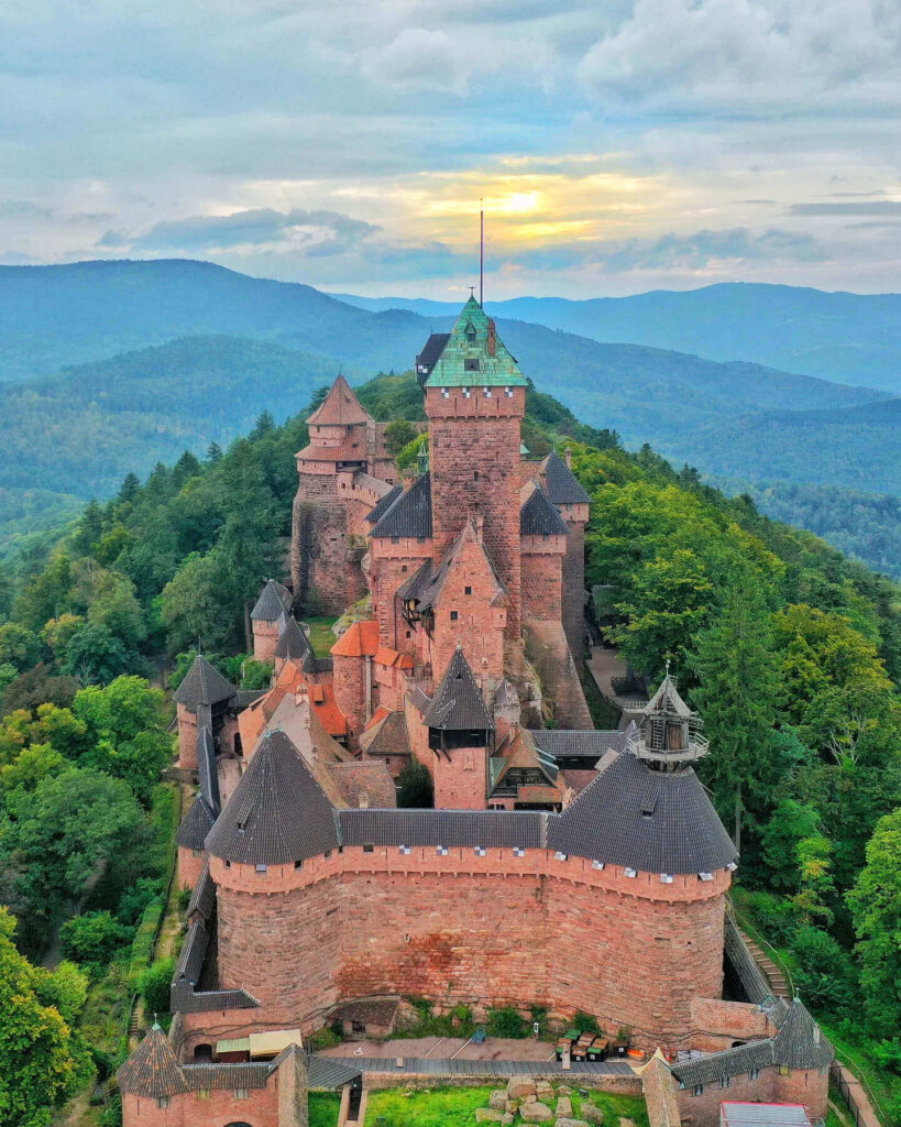 Château du Haut-Kœnigsbourg overlooking the Alsace countryside from the Vosges Mountains