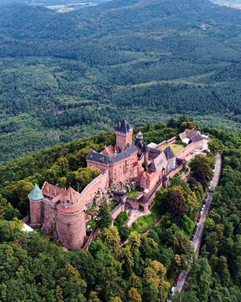 Drawbridge entrance leading into Château du Haut-Kœnigsbourg fortress