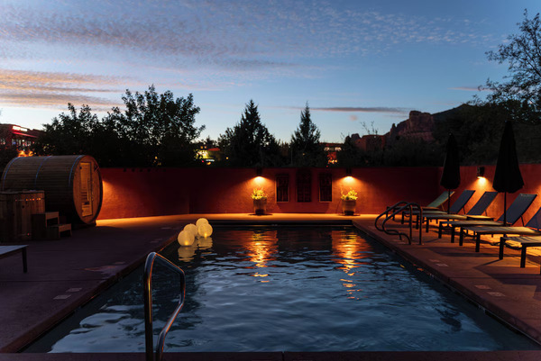 Las Posadas of Sedona elegant all-suite boutique hotel surrounded by scenic Arizona red rocks