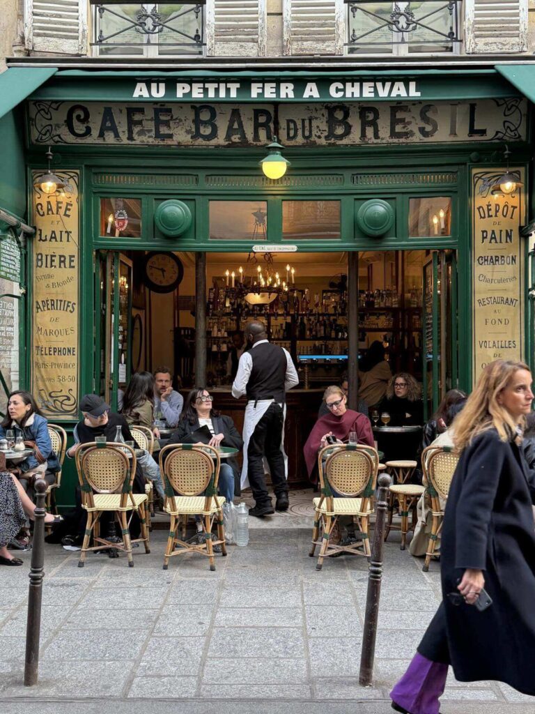 Café terrace in Le Marais near Musée Picasso Paris