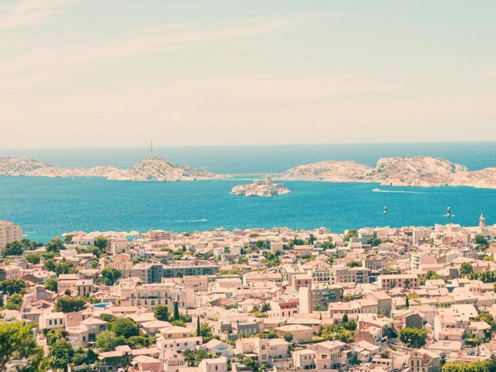 Marseille skyline viewed from Notre Dame de la Garde