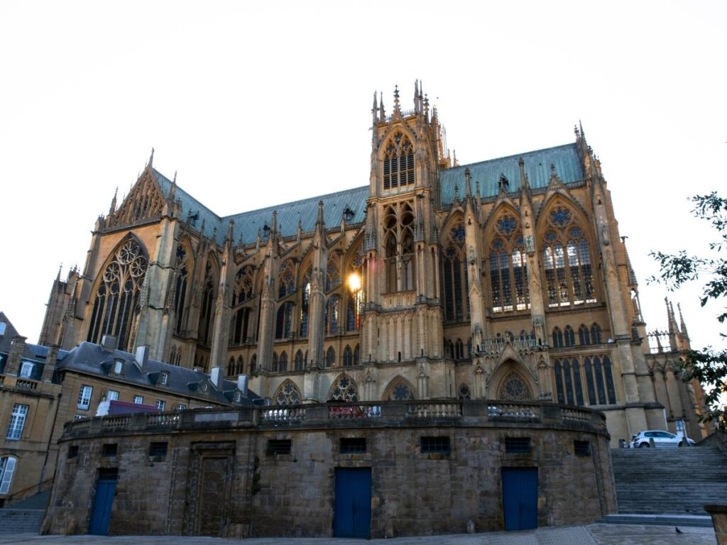 Metz Cathedral surrounded by autumn colors