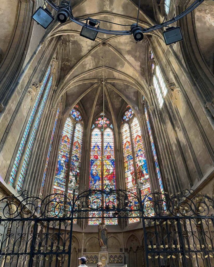 Morning light illuminating Metz Cathedral interior