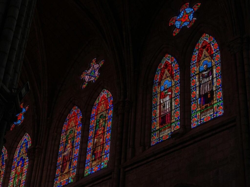 Quiet corner inside Metz Cathedral with soft natural light