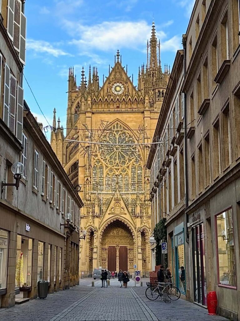 Historic streets near Metz Cathedral in Metz France