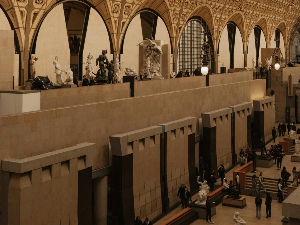 Quiet upper galleries inside Musée d'Orsay Paris