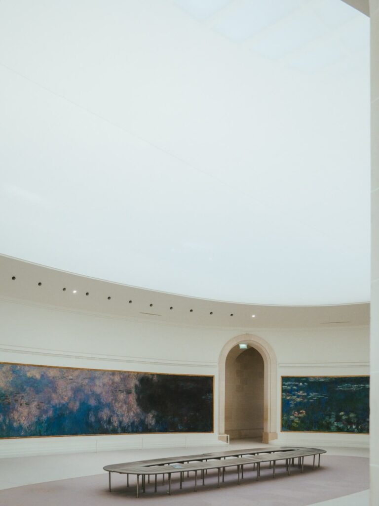 Natural light illuminating Monet Water Lilies paintings